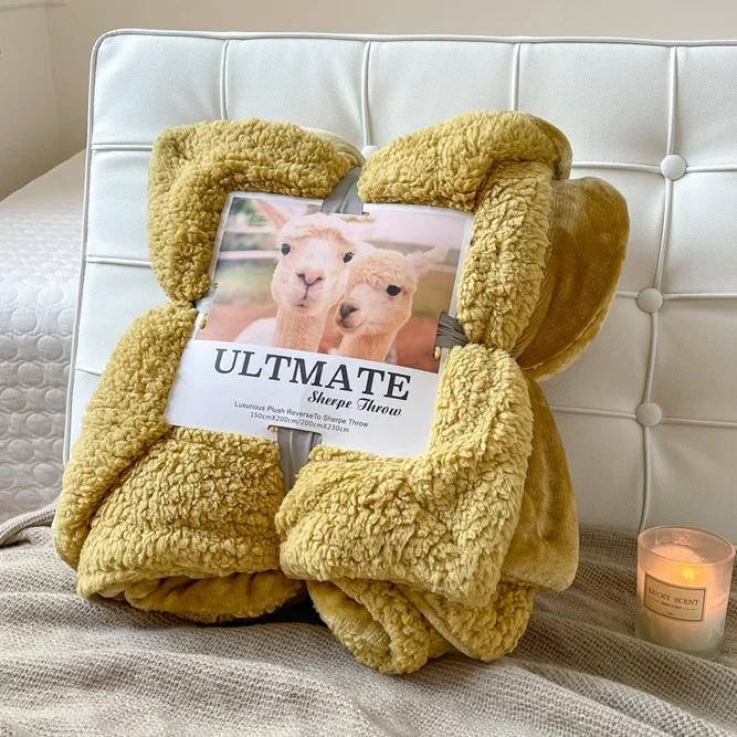 

Модное популярное одеяло из овечьей шерсти, однотонное утолщенное одеяло, одеяла для обеденного перерыва, теплая простыня Mantas De Cama Cobijas 100x120cm 1pcs