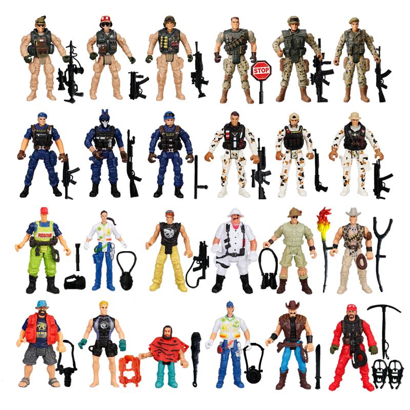 4inch Army Men Special Forces Soldiers Fireman Action Figures Playset Military Modle Toys For Kid Boy Christmas Lovely Gifts