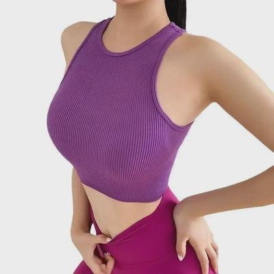 Hochelastische nahtlose Yoga-Weste - Schnelltrocknend, Ärmellos, Hohe Taille, Slim Fit