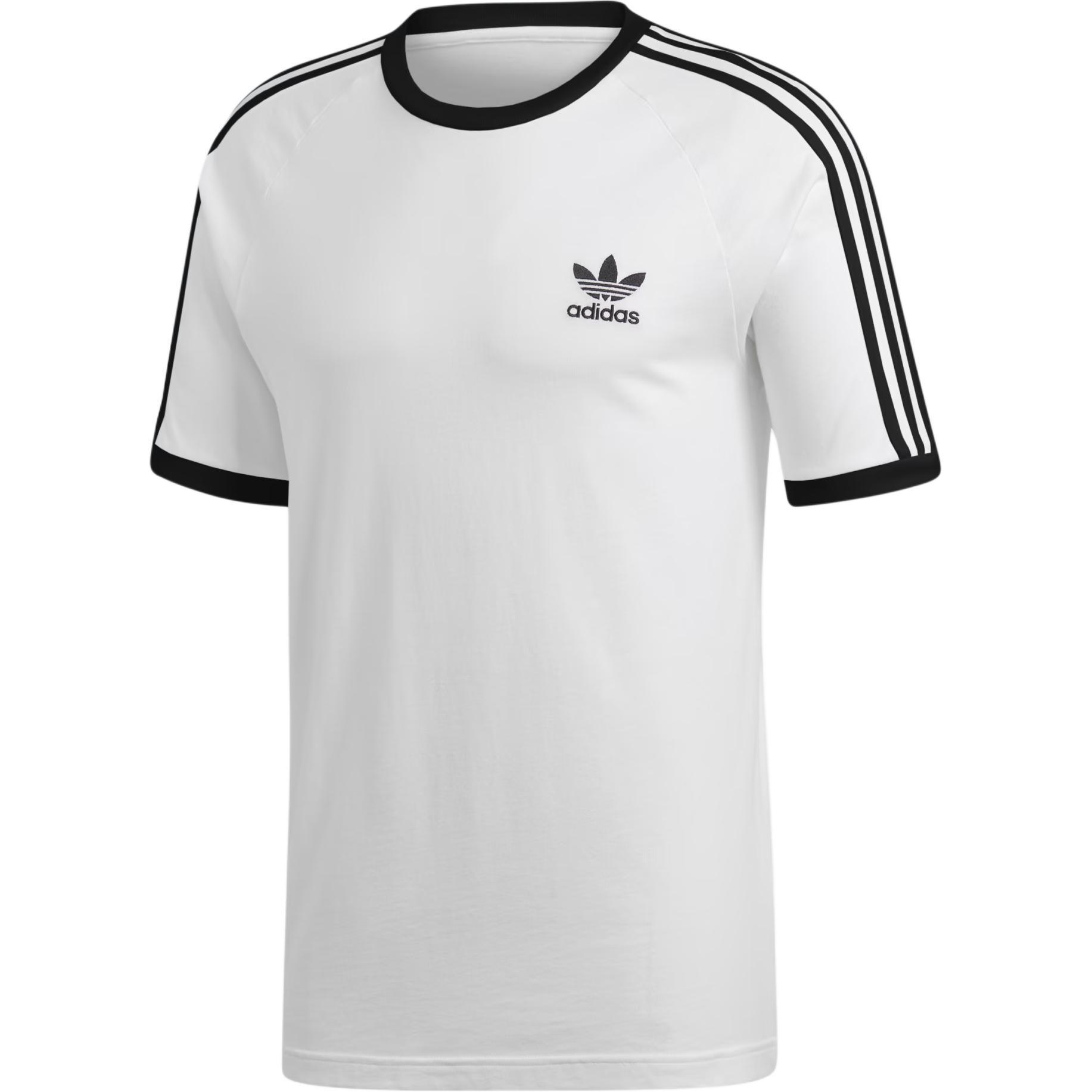 adidas originals 3-Stripes Tee Casual Round Neck Loose Logo Stripe Short Sleeve White Men s CW1203 XXL
