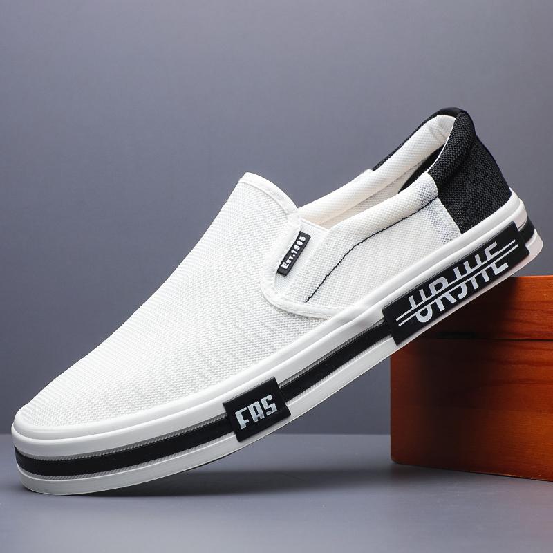 

Fashion New Men s Mesh Breathable Canvas Shoes Korean Version Trend High Quality Board Casual Student Lace Up Sneakers Shoes SS25638 44 белый