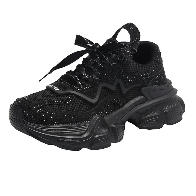 Fashion Top Quality Sneakers Women Skate Shoes New Rhinestone Women Loafers Platform Shiny Women's Casual Shoes Crystal Paris