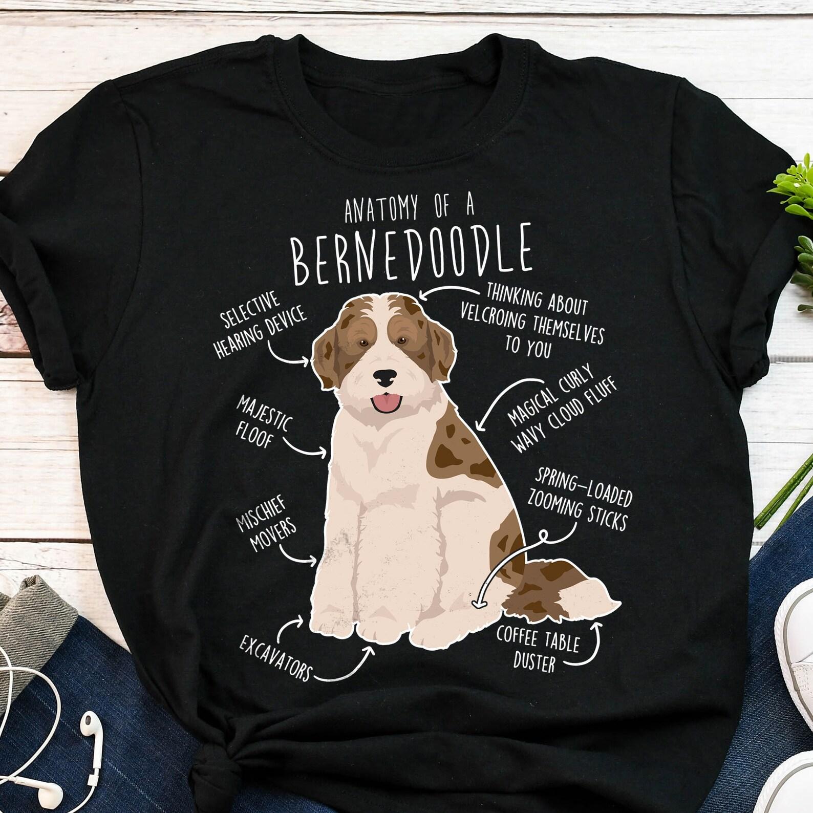 Bernedoodle Shirt, Parti Chocolate Merle Bernedoodle Dog Lover Gift, Funny Cute Doodle T-shirt Poodle Mix Cross Tshirt Mom Dad Red 100