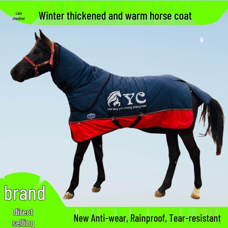 Warm Windproof Waterproof Thickened Winter Horse Rug with Large Neck Protection