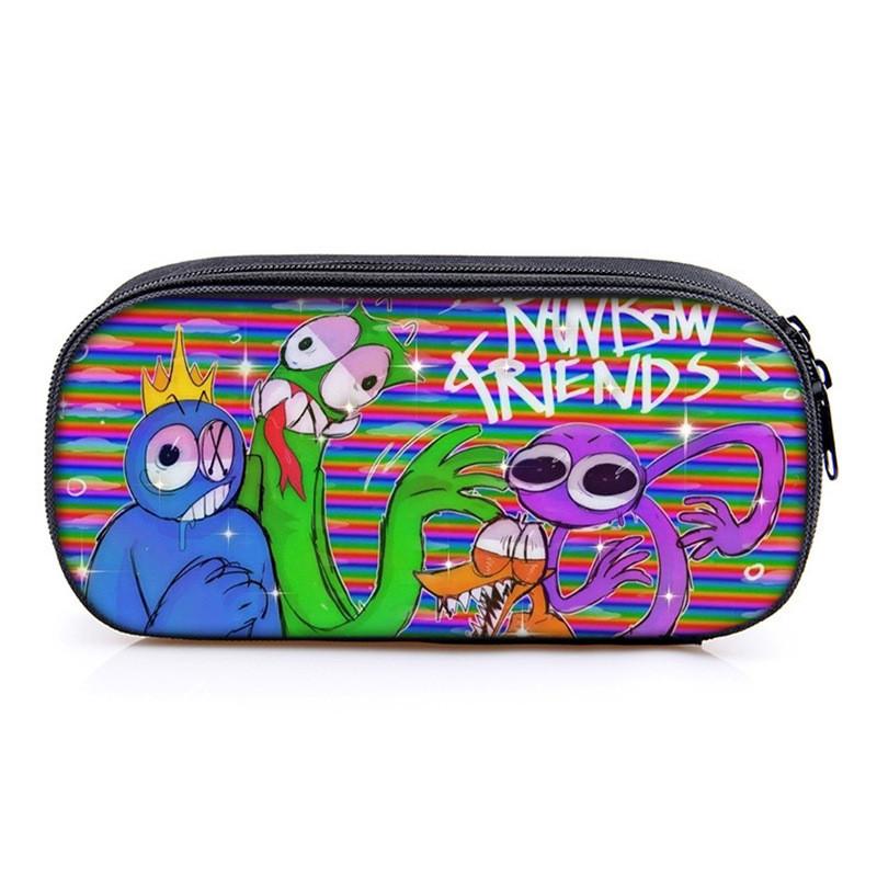 Rainbow Friends Pencil Case With Polyester Material For School Kids Gift Storage Organizer