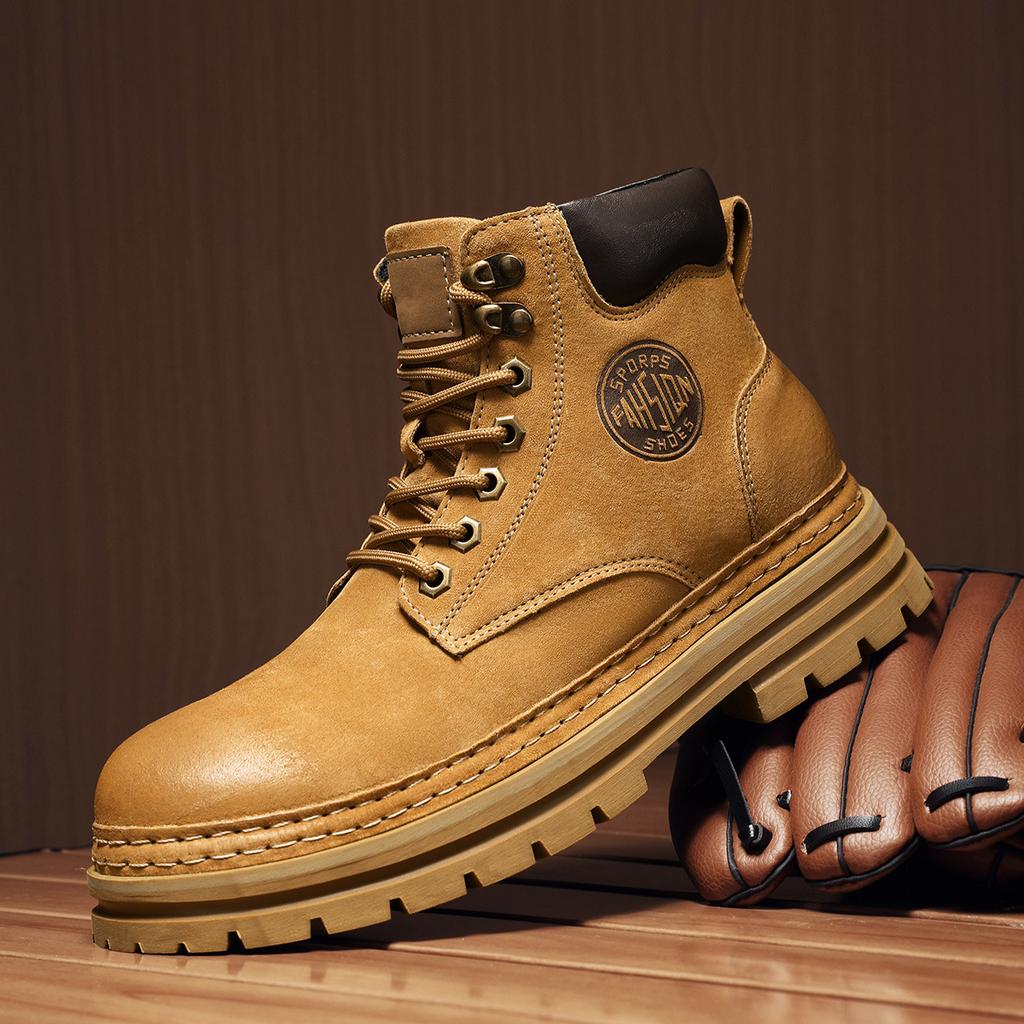 Vintage Men'S Shoes Tooling Leather Men'S High Top Outdoor Martin Boots