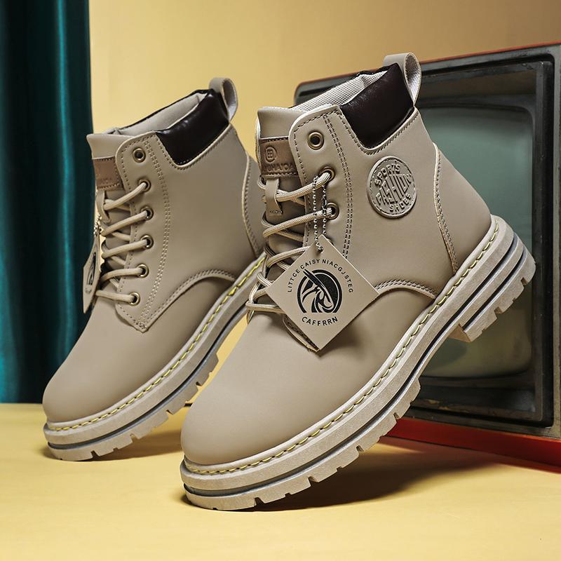 High Top Men's Ankle Boots Designer Luxury Man Motorcycle Boots British Style Leather Mens Boots Chelsea Desert Botas Hombre