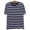 JOHN SMEDLEY Excellent condition Sea Island cotton stripe knit top, men's, navy and white, size M tops M Navy / WhiteUsed