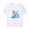 Disney Frozen Elsa Number Print Kids Cotton T-Shirt Girls Boys Breathable Short Sleeve Tee Cartoon Fashion Children's Clothes