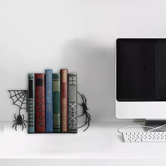 1 Pair Cute Cat-Shaped Bookends Decorative Wooden Book Stoppers for Shelves Desks Corner Shelf Organizer Adorable Home Office Decor Gift for Cat