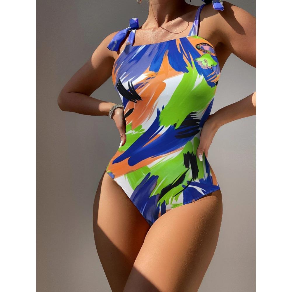 Girl Beauty Back Summer Sexy Women's Swimsuit Vacation Tight Double Shoulder Strap Bikini