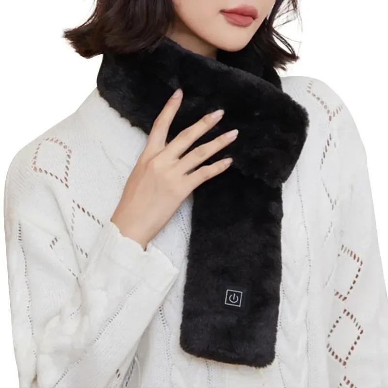 Electric Heating Scarf USB Rechargeable 3 Temperature Settings Motorcycle Neck Warmer Washable For Winter Skiing Cold Weather