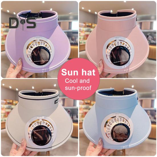 Sun Hat with Fan for Men And Women Outdoor Visor Hat with Solar/USB Powered Fan UV Protection Wide Brim Cooling Hat for Camping Fishing