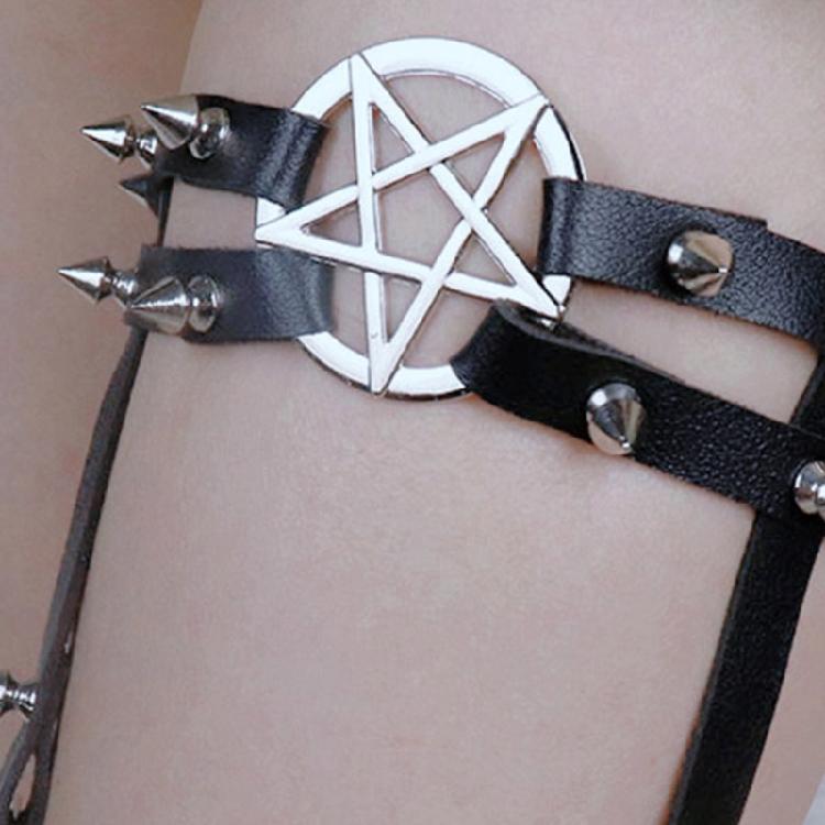 Fashion Punk Leg Garter Thigh Harness Belt For Women Teens With Metal Rivet Studded Cosplay Event Costume Accessory