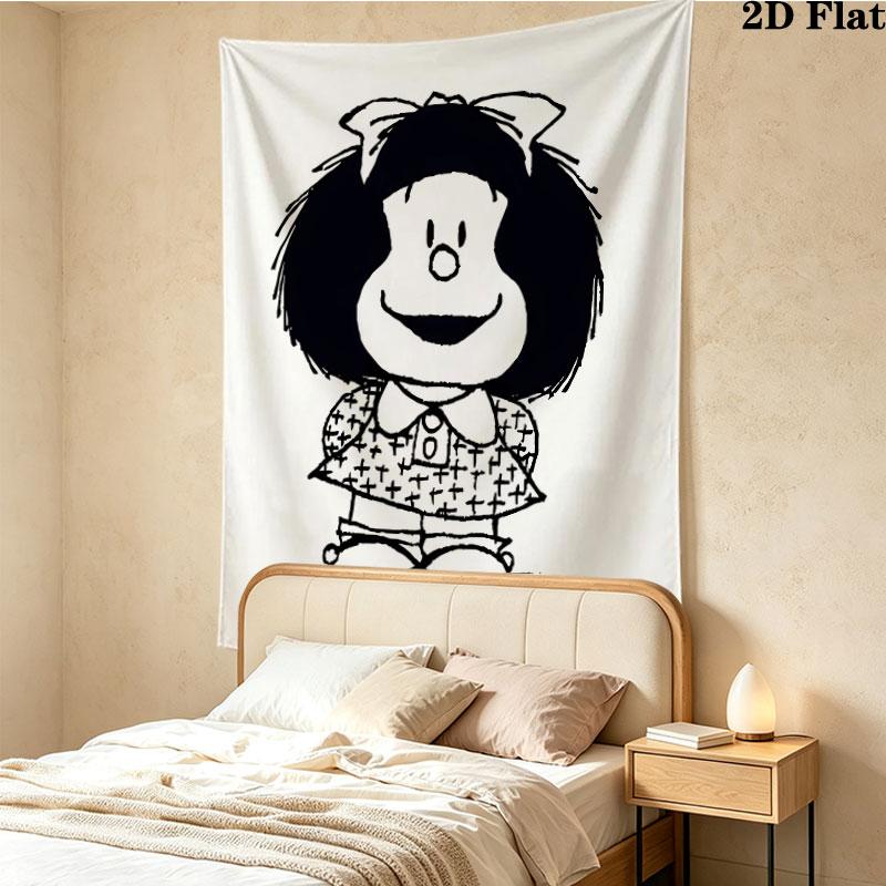 Mafalda Gobelin Ścienny Estetyczna Dekoracja Ścienna Drukowany Materiał Koc Dekoracyjne Gobeliny Do Sypialni Salonu Wystrój Domu