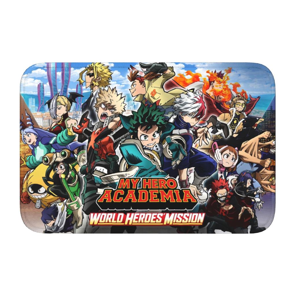 Custom Anime My Hero Academias Japan Manga Doormat Anti-Slip Entrance Kitchen Bath Floor Door Mats Bedroom Balcony Carpet Rug