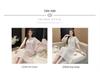 2026 Women's Sweet Casual Mid-Length Plus Size Striped V-Neck Short-Sleeve Nightgown