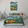 Cartoon Dinosaur Kids Room Decor Soft Comfortable Duvet Cover Bedding Set Included 1*Duvet Cover & 2*Pillowcases, Gift
