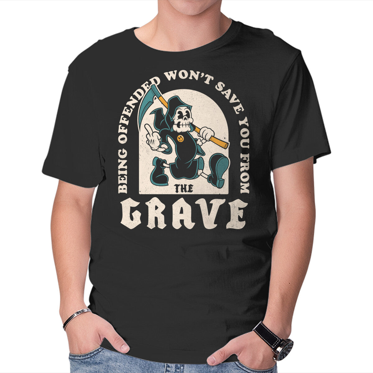 Unisex Crew Neck T-Shirt Saved From The Grave Graphic Short Sleeve Casual Tee XXL