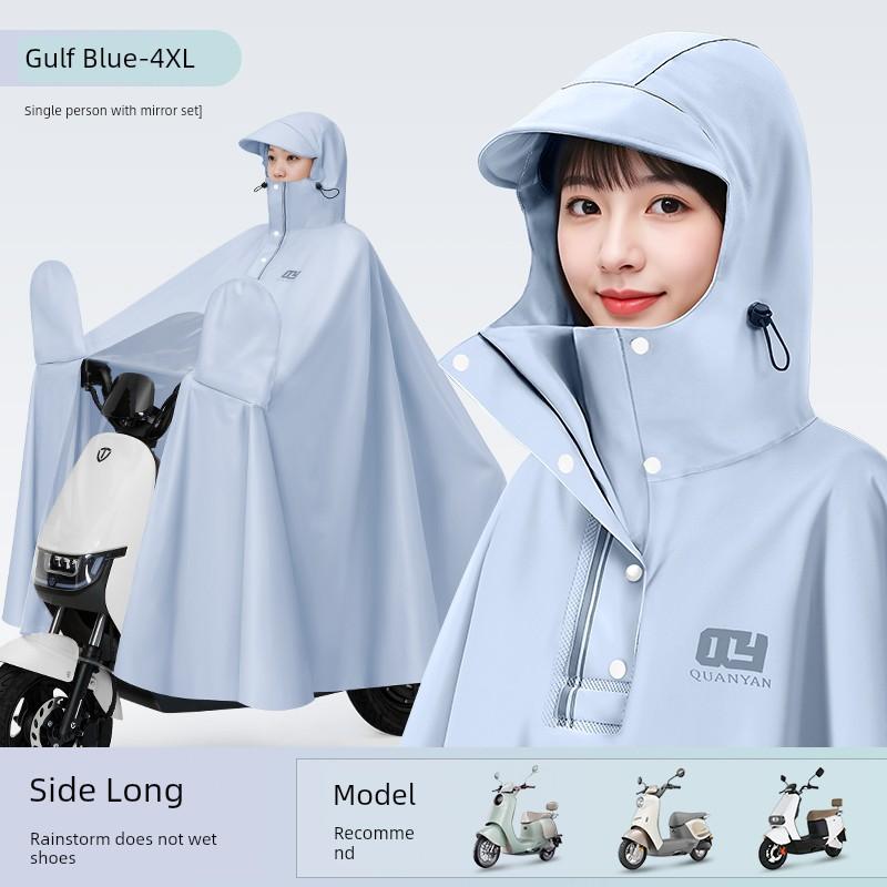 Impermeabile per Scooter Elettrico da Donna, Monoposto, Lungo, Integrale, Antitempesta, Extra Large e Spesso, Poncho Impermeabile per Guidare