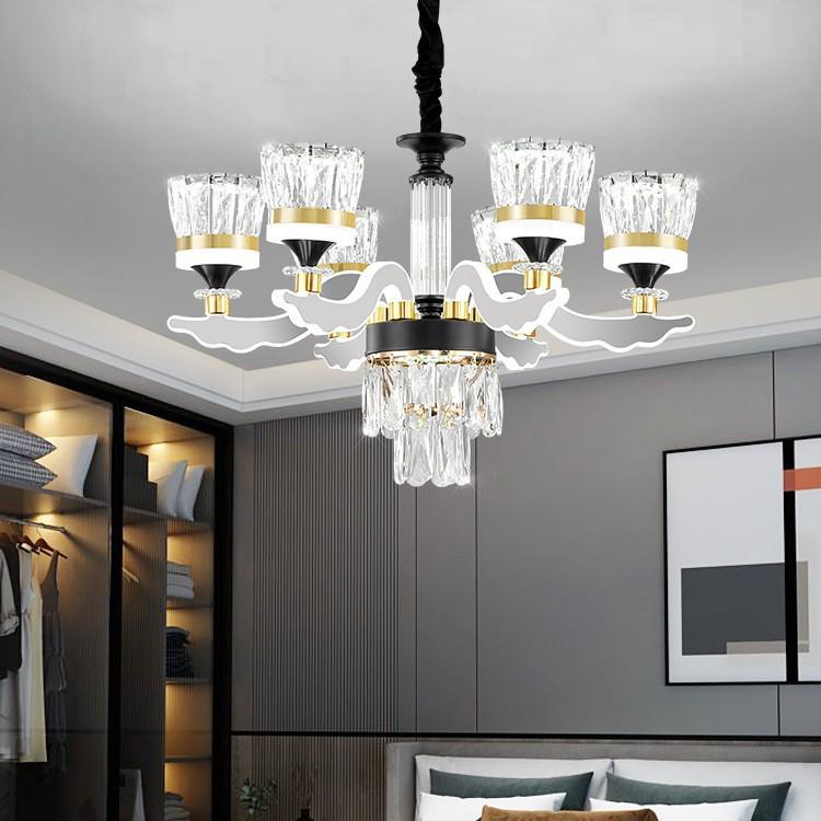 Chinese Style Luminous Crystal Chandelier: Modern Luxury Lighting for Living Rooms and Halls