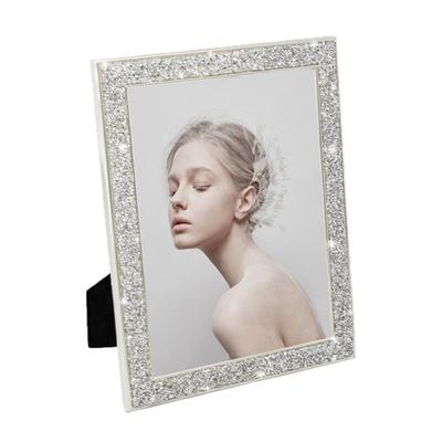 5/6/7 inch fotolijst glanzende strassrand gegalvaniseerd roestvrij staand antislip luxe langwerpige glitter wandmontage tafelblad display