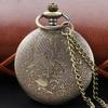 1913 Western Denim Vintage Classic Quartz Pocket Watch Bronze Pendant Necklace Chain Universal Fob Watch for Boys and Girls