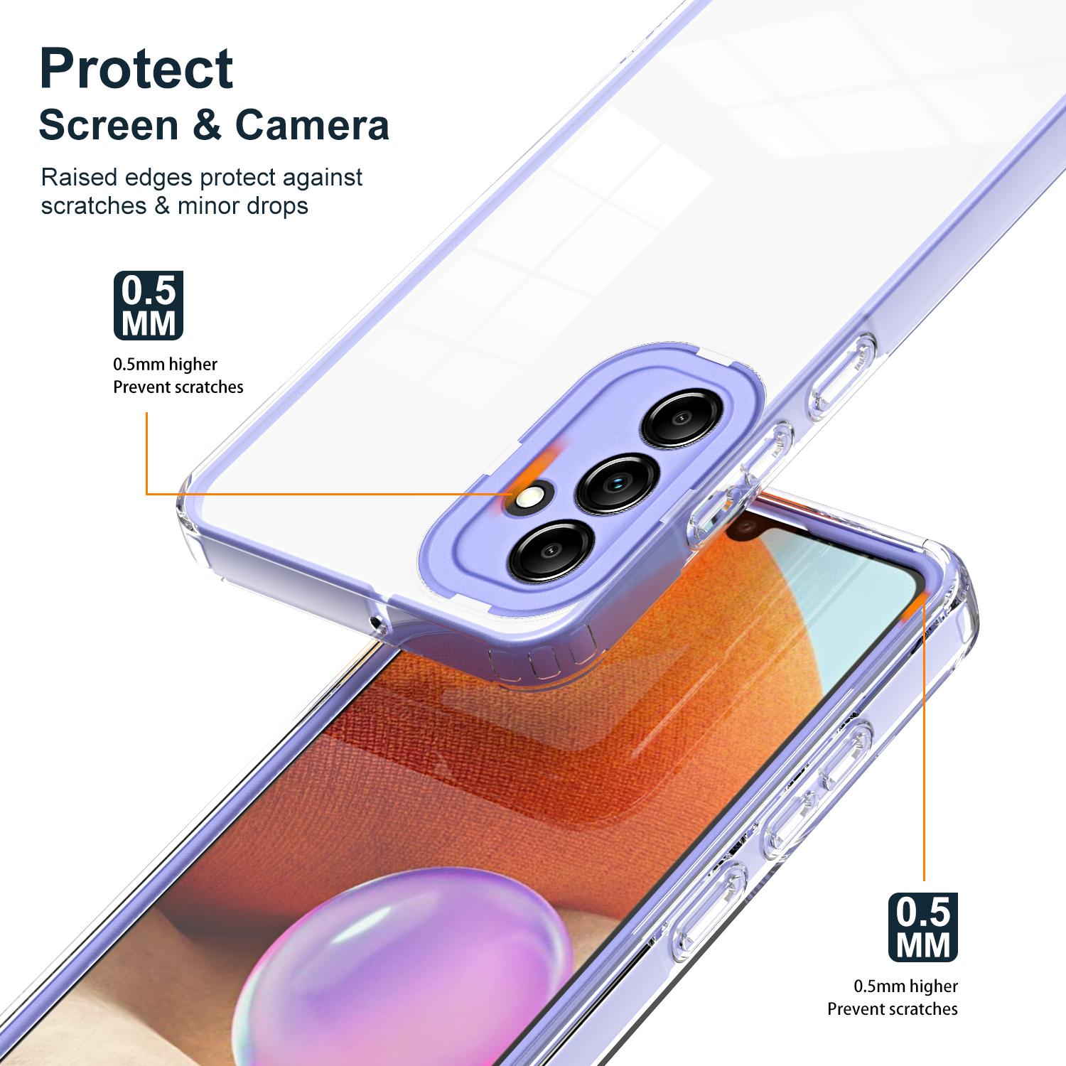 

For Samsung Galaxy S23 FE Case TPU+PC Anti-drop Clear Back Phone Cover Purple