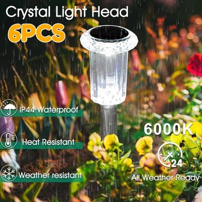 6 Pezzi Luci Solari da Esterno per Vialetto IP65 Impermeabili Sensore Automatico Decorazione Giardino Acciaio Inossidabile Risparmio Energetico