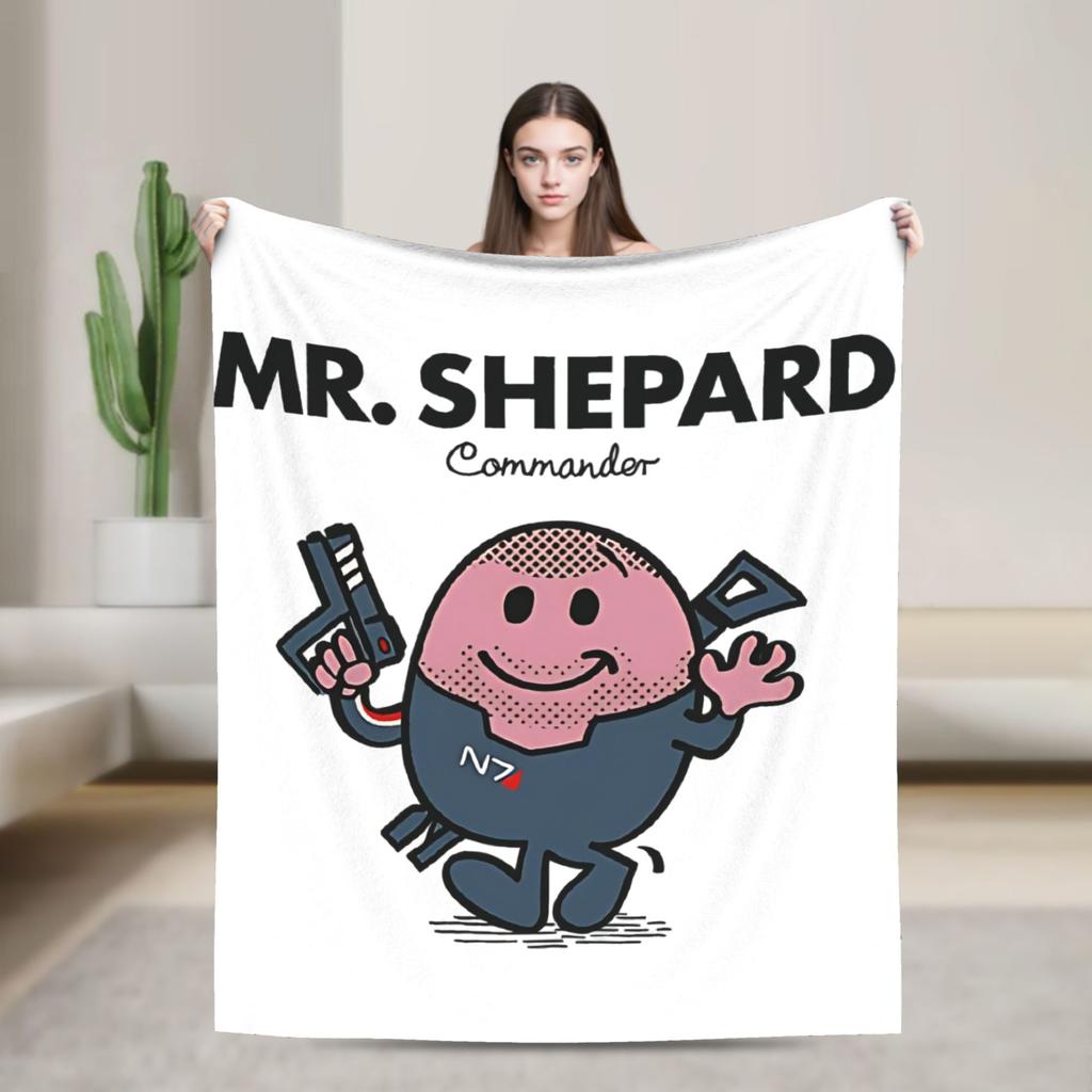 Mass Effect Garrus Vakarian Blanket  Flannel Funny Warm Throw Blanket for Coverlet Summer