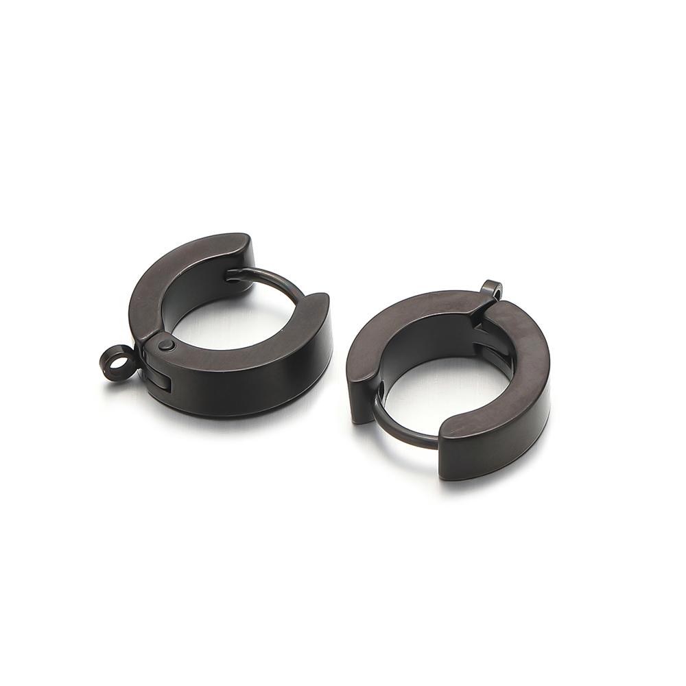 10pcs Stainless Steel Huggie Hoop Earring Hooks Clips Ear Post for DIY Jewelry Punk Hiphop Earrings Making Supplies Accessories