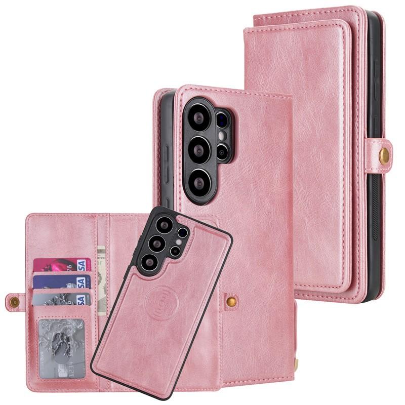 For Magsafe 2 in 1 Magnet Removable Wallet Flip Case For Samsung Galaxy S26 Ultra S22 S23 S24 S25 Plus Retro Leather Book Cover