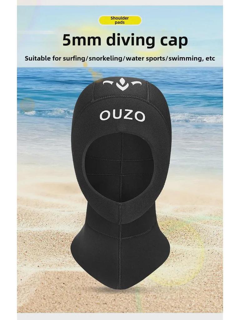 OUZO 5mm Diving Hood: Thickened Cold-Proof Snorkeling & Surfing Cap for Winter Swimming