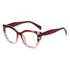 555 New Cat Eye Internet Celebrity With Anti-Blue Glasses 2024 Personalized Frame Sweet Cool Fashion Commuter Flat Mirror