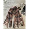 Scarf Winter Women's High End New Plaid Couple Warm and Thickened Long Shawl Integrated Neck Scarf Trendy