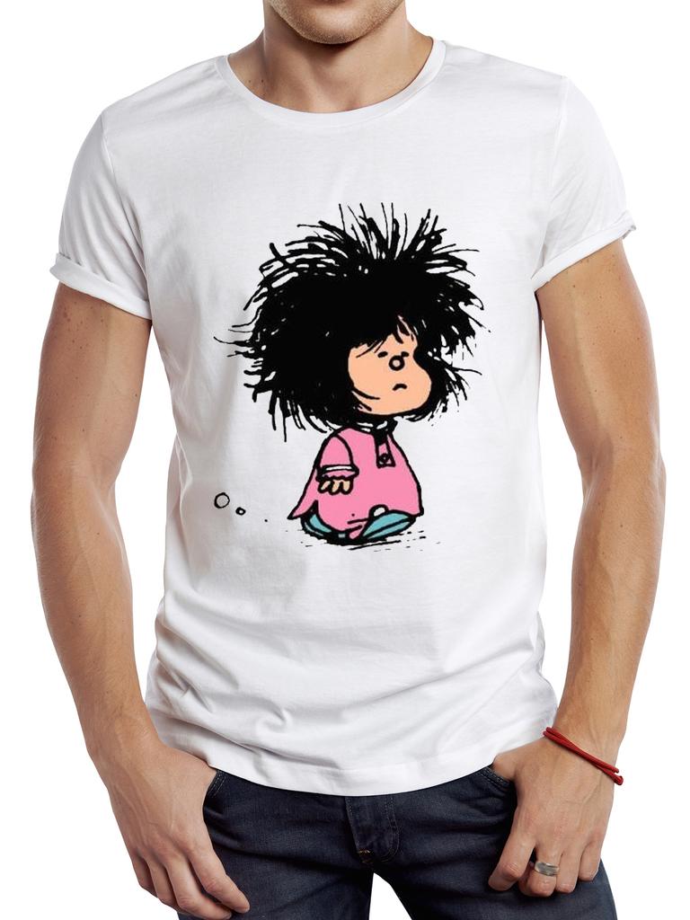 TEEHUB Funny Mafalda Hangover Beer T Shirt Short Sleeve Cartoon Girl Printed Harajuku Tshirt Tops Men's T-shirt Streetwear