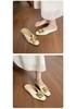 Wei Wei Retro Square Toe Slip-On Women's Sandals with Square Buckle