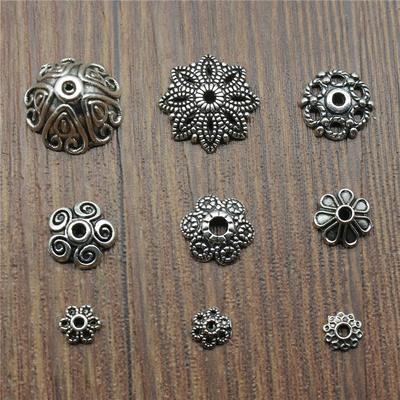 100pcs Bead Caps Charms Pendant Antique Silver Color Bead Caps Charm Pendants Jewelry Accessories DIY Receptacle Charms