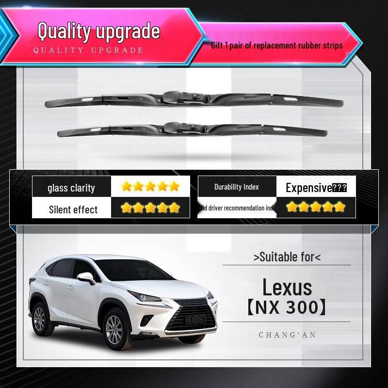 

Lexus NX200t/NX300h Original Front & Rear Boneless Wiper Blades