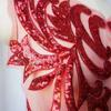 Gold Silver Red Sewing Supplies 40*19CM Bodice Applique Fabric Fashion Elegant Sequin Patches