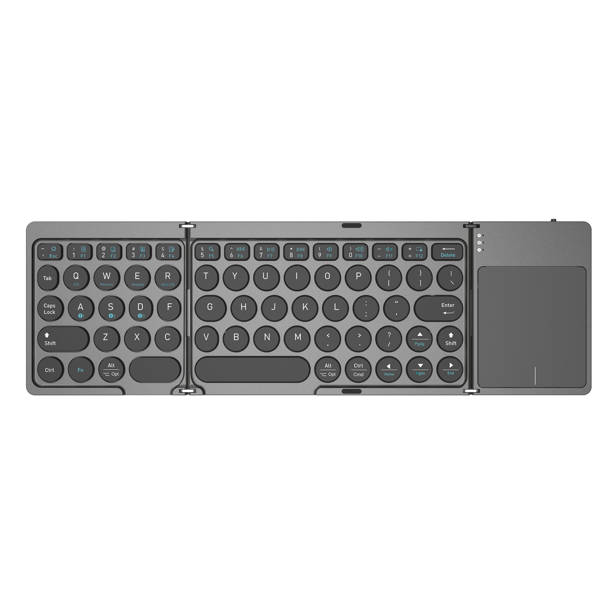 

KF86 MAX Foldable Wireless Bluetooth-Compatible Keyboard with Touchpad Grey