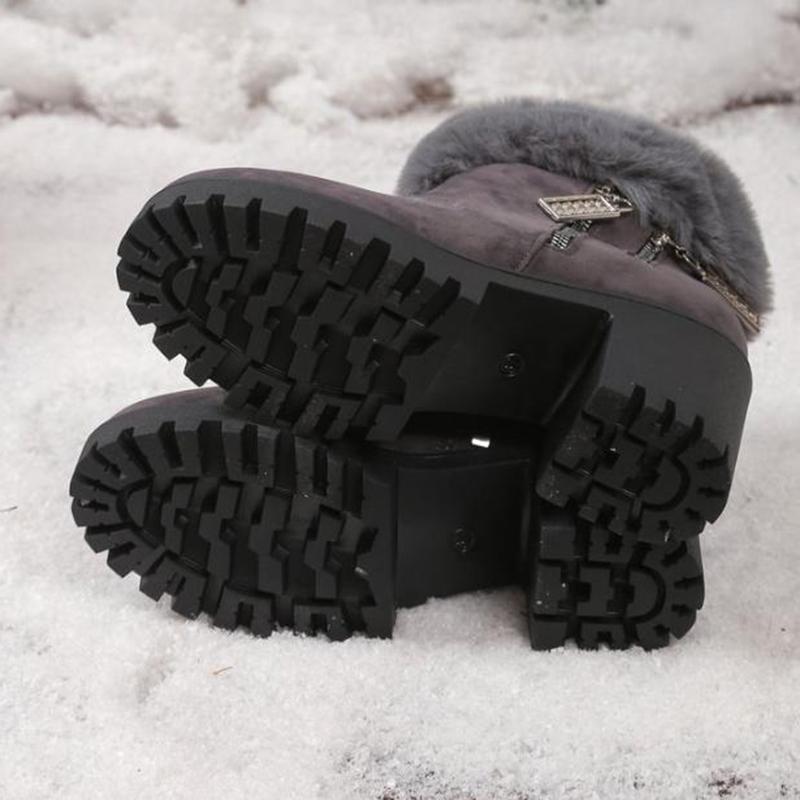 Fashion Fluffy Fur High Heel Ankle Boots with Platform Women 2025 Winter Thick Bottom Furry Snow Boots Warm Short Plush Woman's Shoes
