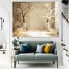 2D plane 1 piece of romantic white floral landscape background fabric suitable for home studio and outdoor celebrations