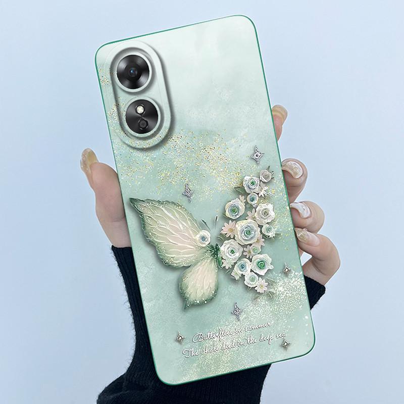 For OPPO A17 A17K 2022 CPH2477 Case Back Cover Cute Panda Sweet Girls Soft Silicone TPU Phone Case Shockproof Protective Casing
