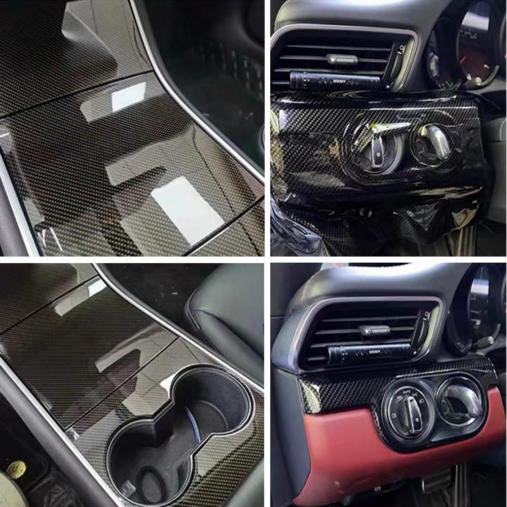9D Carbon Fiber Car Sticker Self Adhesive Glossy Black Vinyl Wrap Film Anti-Scratch Auto Decoration Sticker for Cars Accessories