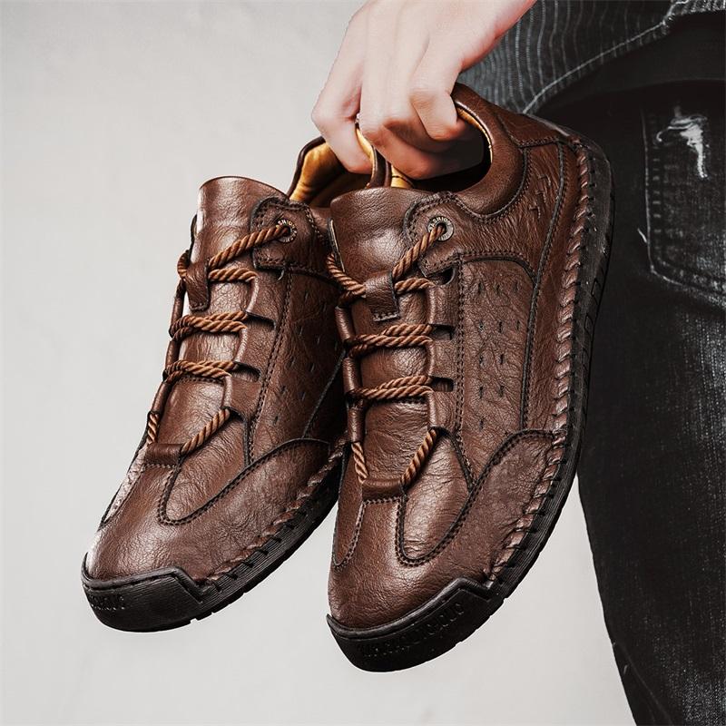 Fashion Shoes for Men Leather Casual Shoes Spring/Autumn Outdoor Hiking Sneakers
