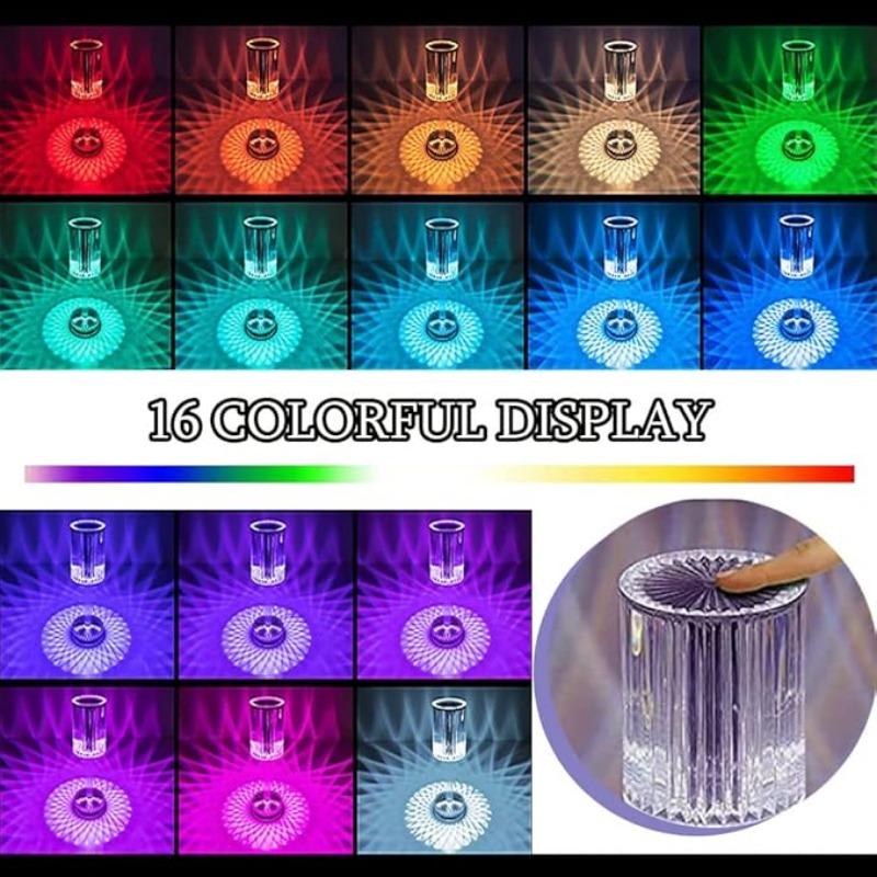 Crystal Rechargeable Led Light Touch Remote Control Night Lamp Bedroom Mood Light Bedside Lamp Night Lights Acrylic Home Decor