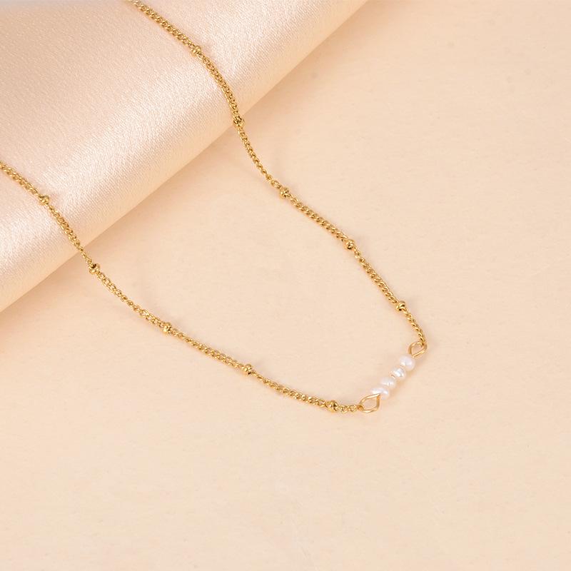 Weiße kleine Perlenkette Perlenkette Nische Pulloverkette Bambusgelenk Spleißen Perlen Schlüsselbeinkette Großhandel