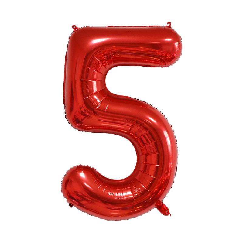 40inch Large Red Number Foil Balloons 0 1 2 3 4 5 6 7 8 9 Years Old Birthday Party Festival Wedding Party Decoration Balloon
