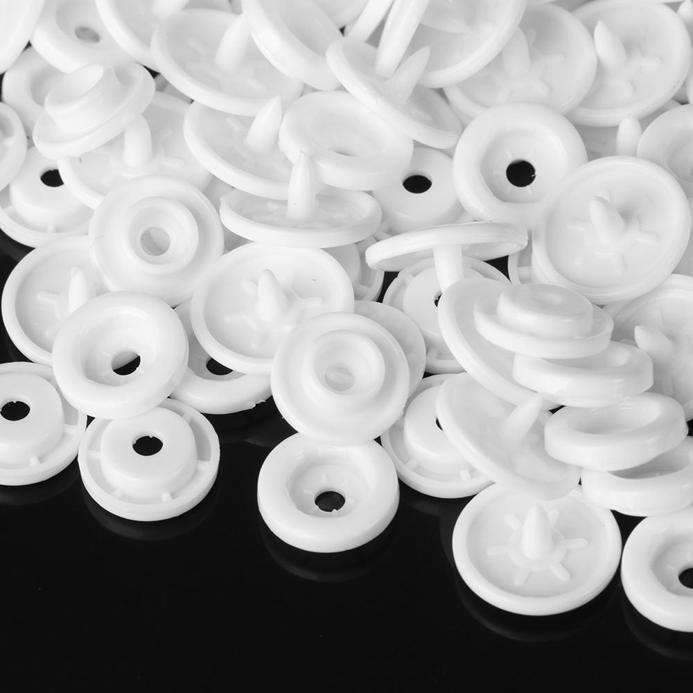 45sets(180pcs) Clothes Shirts Plastic Stud Snap Buttons Transparent Fasteners Press Button